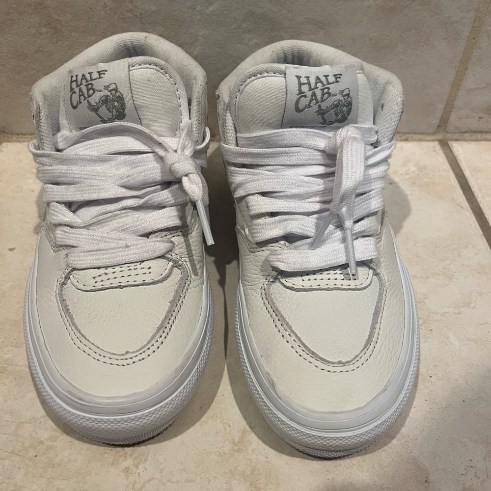 Vans Kids White Half Cab Sneakers - Picture 3 of 5